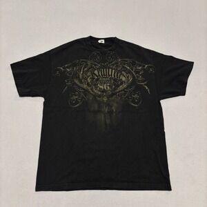 Realtree T Shirt Size XL Black Short Sleeves Affliction Graphic Style Y2K Grunge